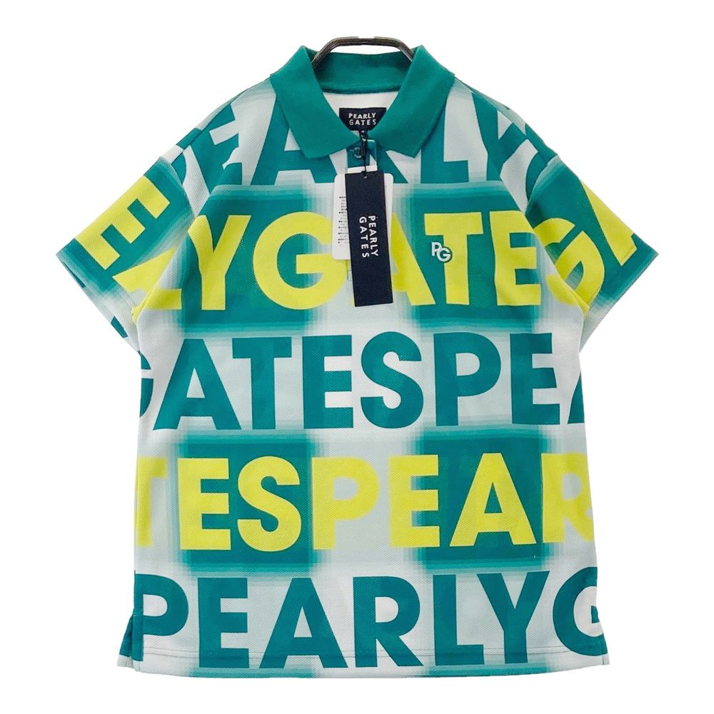 サイズ：0 PEARLY GATES パーリーゲイツ 055-2260808 半袖ポロシャツ ロゴ総柄 ホワイト系 [240101475387] ゴルフウェア レディース ストスト サイズ：0 PEARLY GATES パーリーゲイツ 055-2260808 半袖ポロシャツ