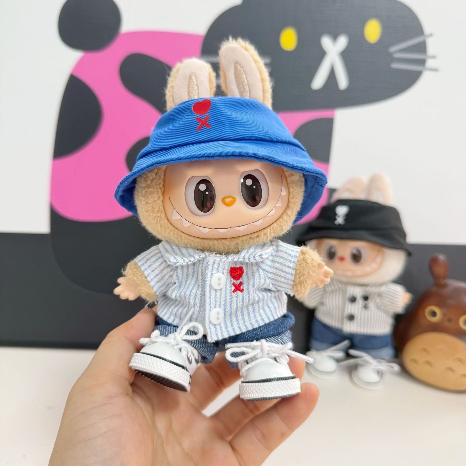 labubu ぬいぐるみ 服 着せ替え コスチューム かわいい 17cm 4点