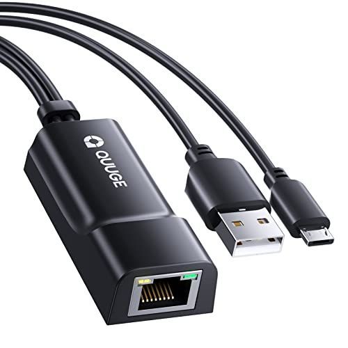 MicroUSB 2.0 QUUGE 有線LANアダプタ Fire TV Stick用 マイクロ