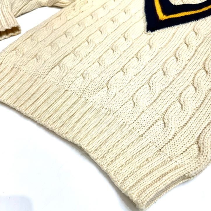 希少 90s ポロラルフローレン　チルデンニット/セーター　ワッペン　ウール 希少 90s ポロラルフローレン チルデンニット/セーター ワッペン