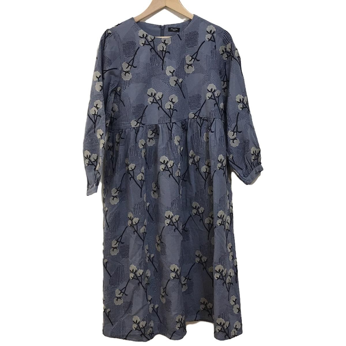 美品 marble SUD マーブルシュッド ベロアプランターワンピース グレー