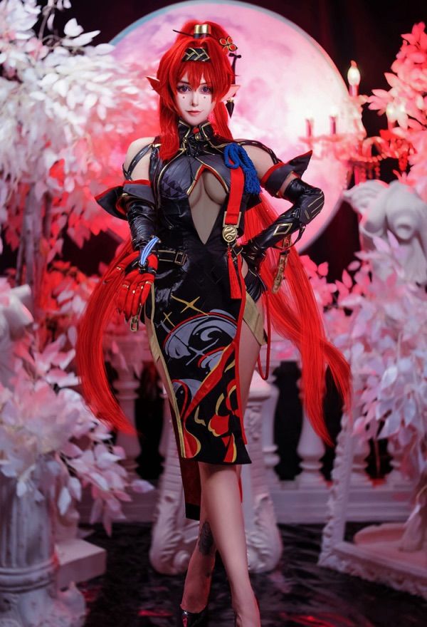 鳴潮 コスプレ ウィッグ付き 吟霖　Mサイズ Amazon.co.jp: ウィッグ付き 鳴潮 インリン 吟霖 コスプレ衣装