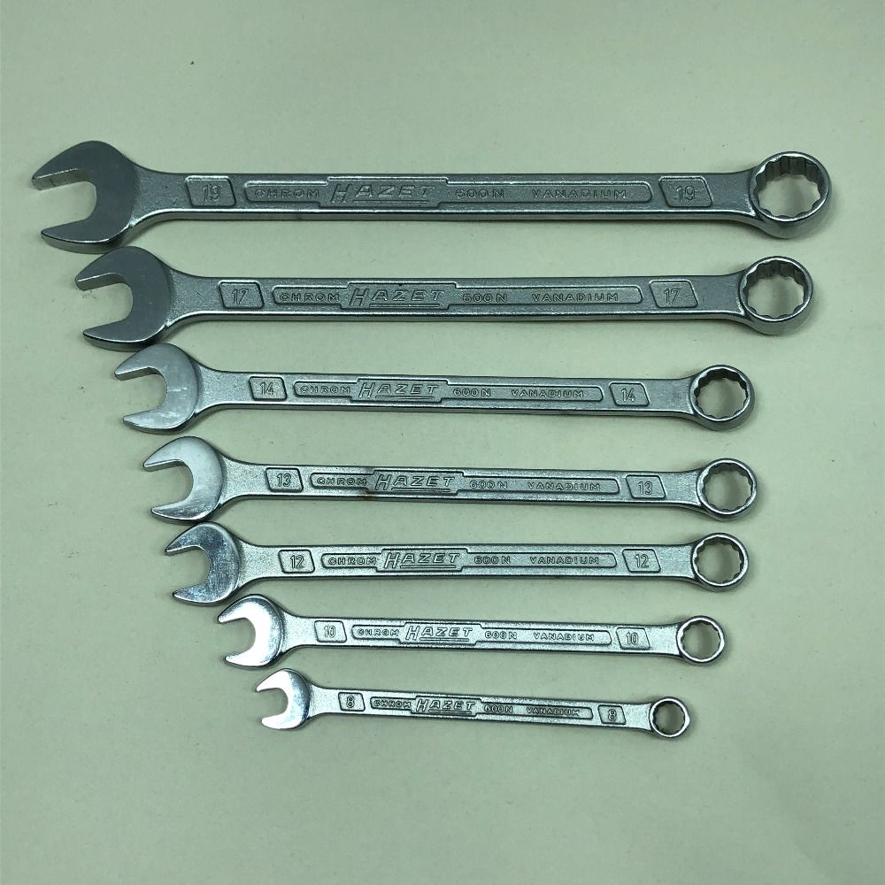 HAZET ハゼット 工具 ハンドツール コンビネーションレンチ セット 8 10 12 13 14 17 19 600N シルバー