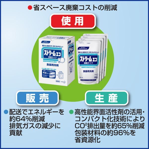 4点セット ストリームエコ濃縮タイプ業務用750ML 4 食器用洗剤