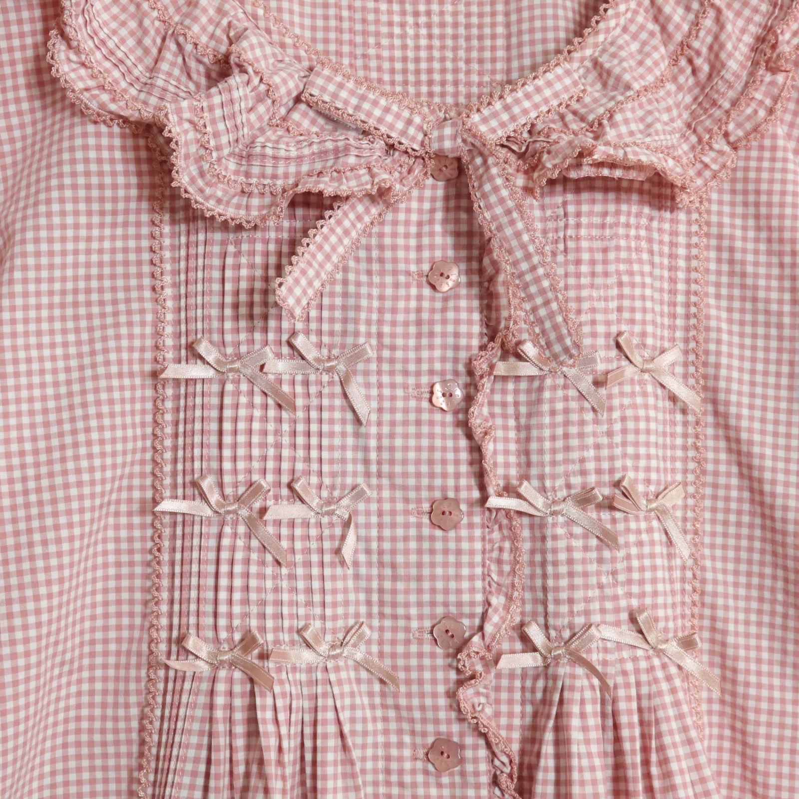 美品】ピンクハウス☆ふんわり♪フリル襟ブラウス サイズM 白系 前開き