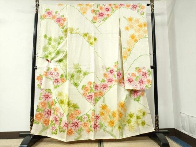 平和屋着物●豪華振袖　総絞り　草花文　正絹　逸品　AAAY5925ph 平和屋着物○豪華振袖 総絞り 草花文 正絹 逸品 AAAY5925ph