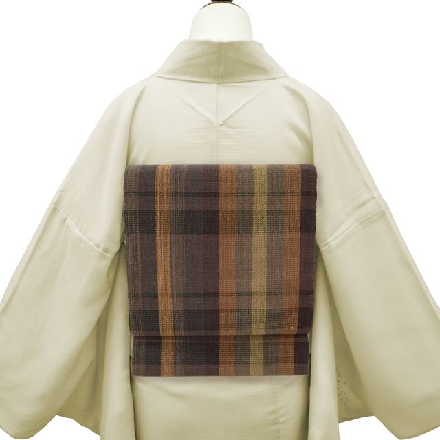新古品】 夏物 名古屋帯 未使用 全通 正絹 鈴乃屋扱い 赤城玉 絹藤布