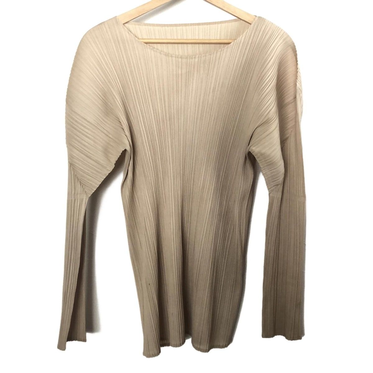 PLEATS PLEASE プリーツプリーズ 長袖カットソー サイズ4 XL レディース - ベージュ