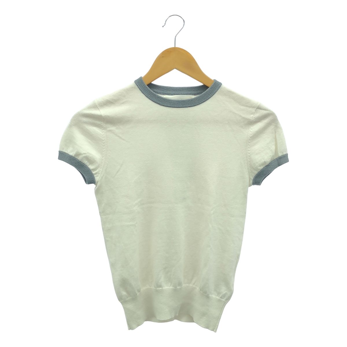 extreme cashmere | エクストリームカシミヤ | CHLOE コットン カシミヤ ハイゲージ ニット リンガーTシャツ | ホワイト|グレー | レディース