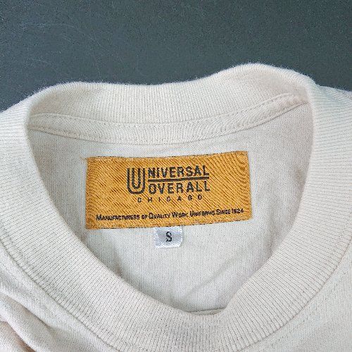 ◇ UNIVERSAL OVERALL 半袖 Tシャツ サイズS アイボリー系 メンズ E  【1408220004676】