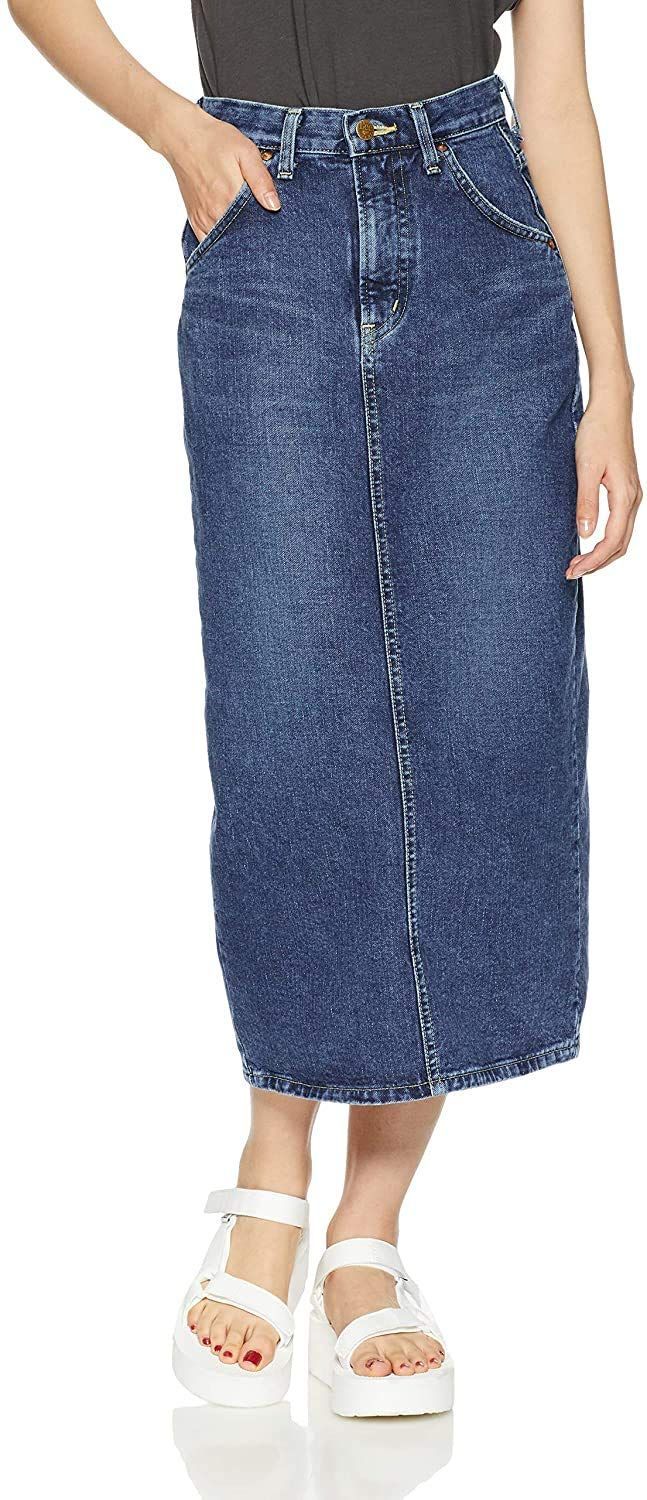 Size M_Color ダークブルー リー ジーンズ STANDARD WARDROBE デニムロングスカート LL2625 レディース 濃色ブルー M