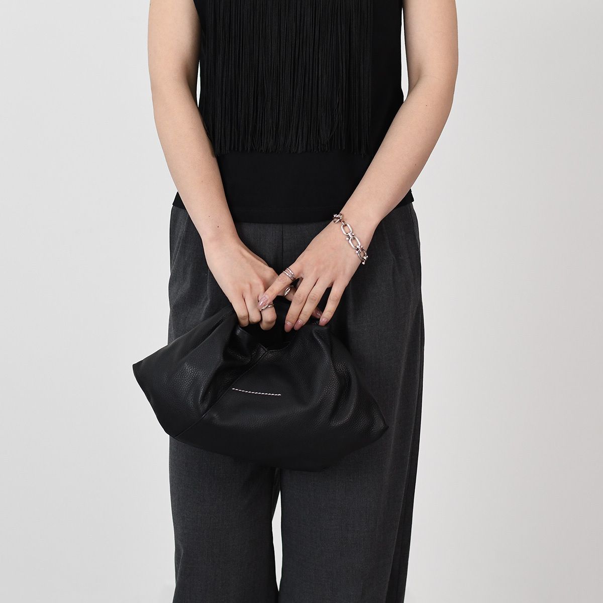 MaisonMargiela MM6 ハンドバッグ エムエムシックス 黒 エムエムシックス メゾンマルジェラ ハンドバッグ ジャパニーズ