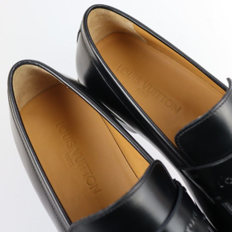 LOUIS VUITTON ルイ ヴィトン ローファー レザー ブラック スクエア