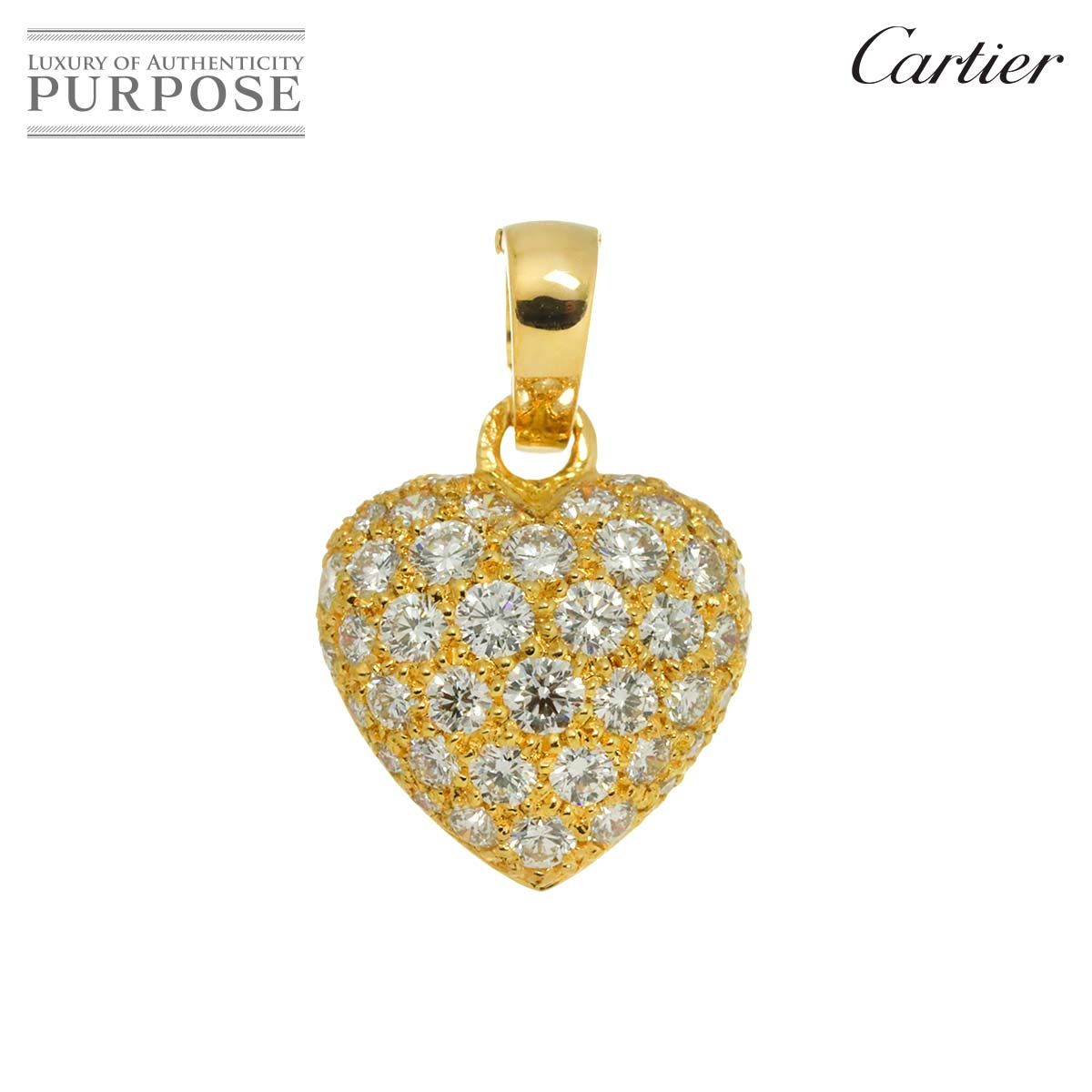 カルティエ Cartier ハート パヴェ ペンダント トップ ダイヤ