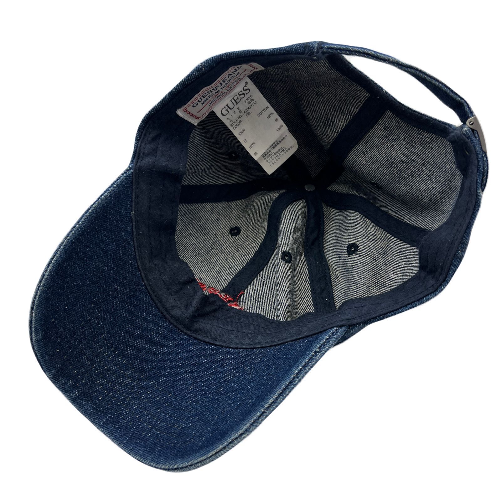 GUESS JEANS ゲス ジーンズ デニムキャップ フロントロゴ 刺繍 GUESS JEANS ゲス ジーンズ デニムキャップ フロントロゴ 刺繍