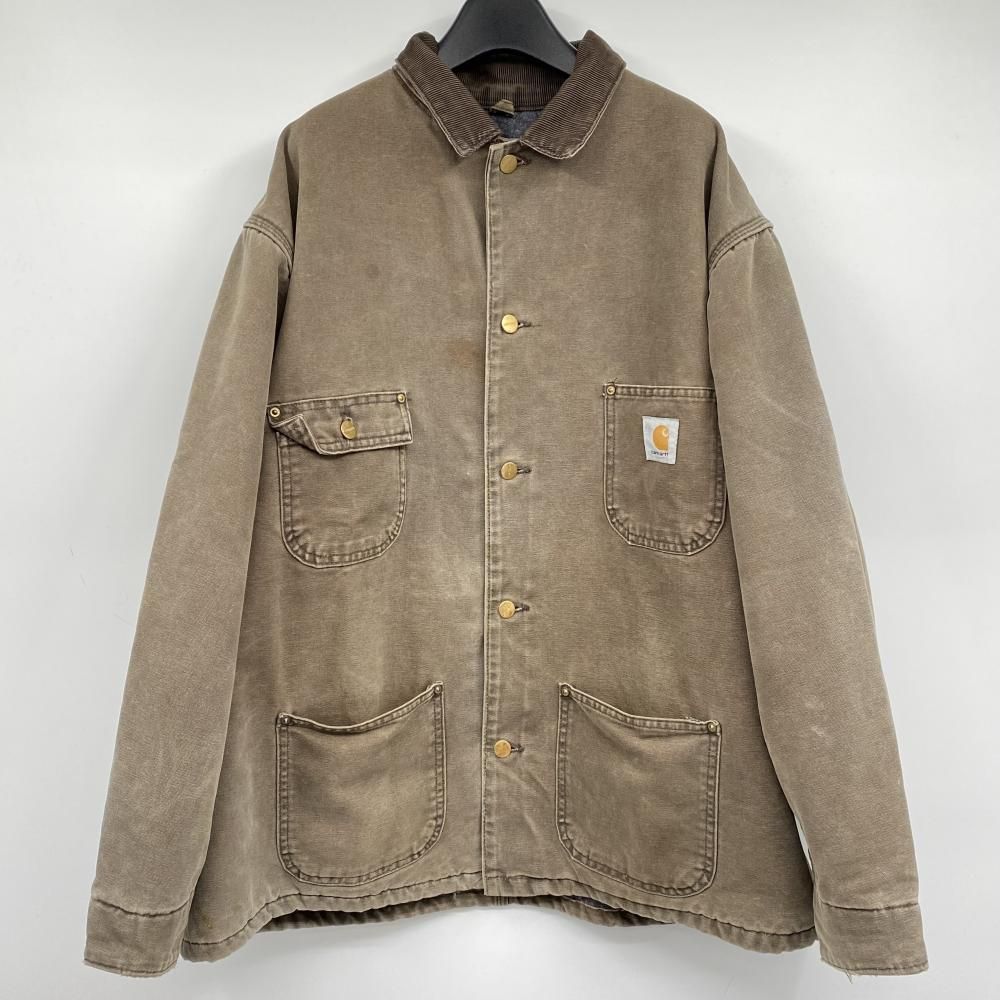 【中古】90s Carhartt チョアコート ブランケットライナー サイズXL グレー カーハート[17]