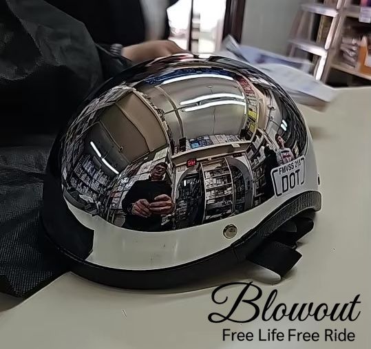 Blowout クローム ヘルメット チョッパー ハーレー ハーフ Blowout クローム ヘルメット チョッパー ハーレー ハーフ