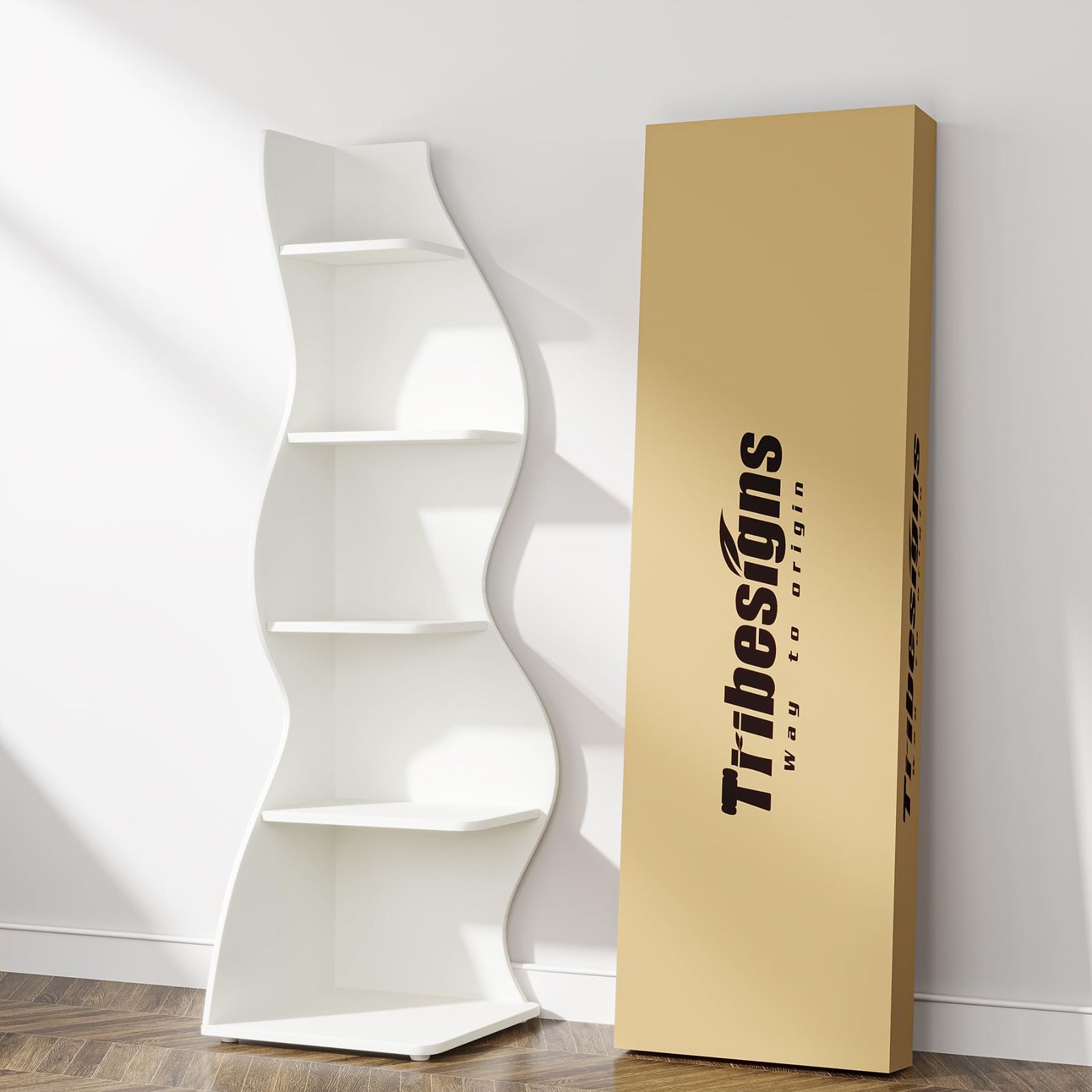 大人気 オープンラック コーナーラック 収納ラック 本棚 幅50㎝ コーナー棚 おしゃれ Tribesigns White