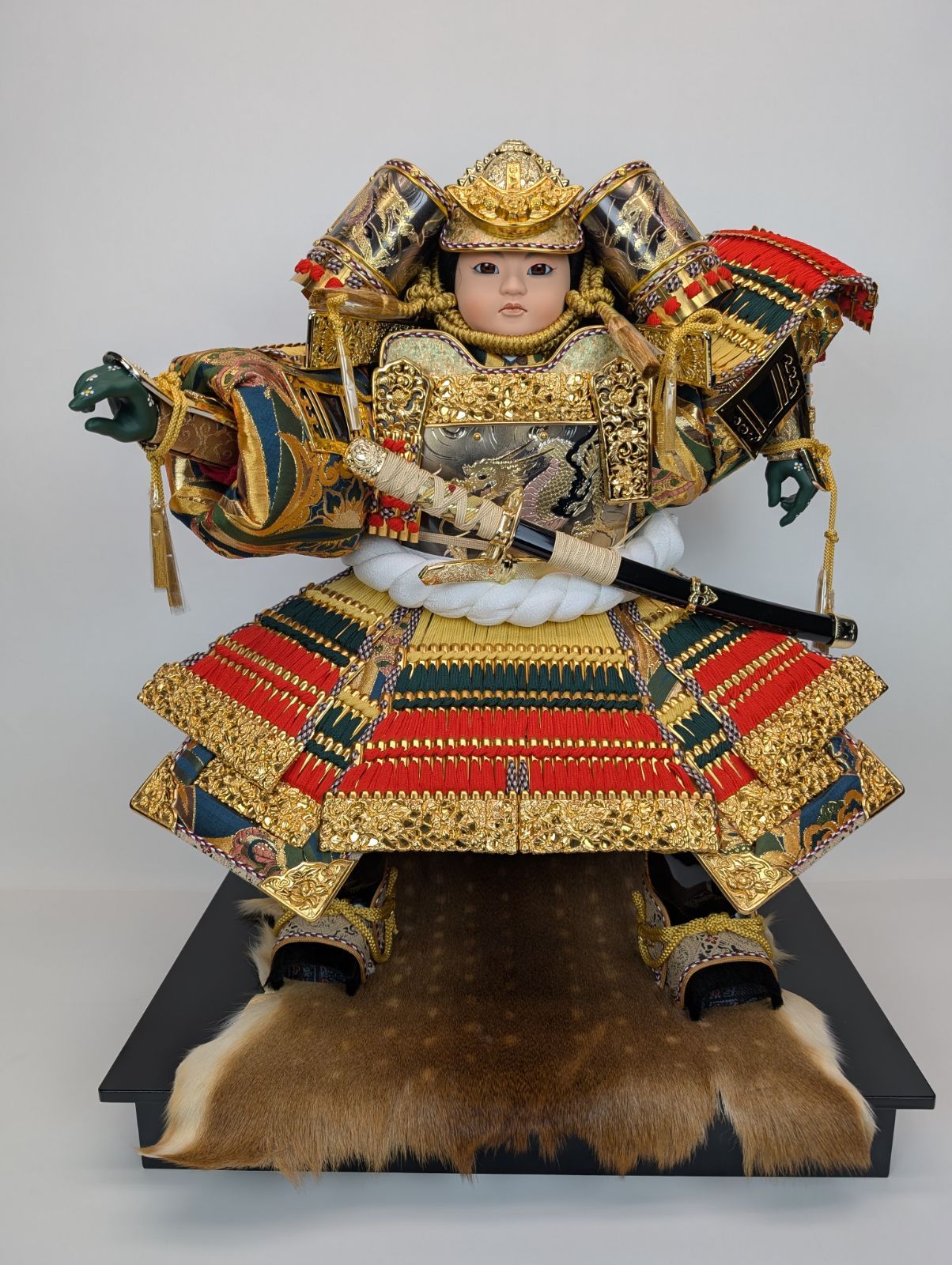 高さ103㎝ 市川光玉作【古代赤糸縅之大鎧18号】一式 高さ103㎝ 市川光