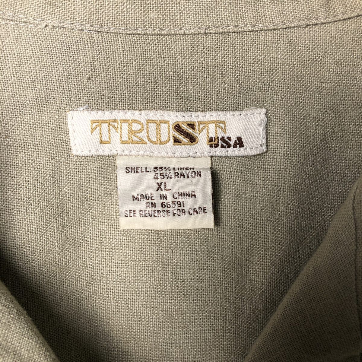 90s TRUSTオープンカラーシャツ　リネン　レーヨン　開襟　ボックス　古着 90s TRUSTオープンカラーシャツ リネン レーヨン 開襟 ボックス