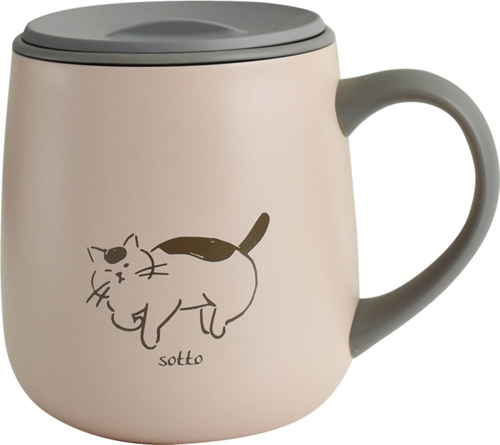 逸品社 sotto(ソット) フタ付き ステンレスマグ 300ml ネコ 10861