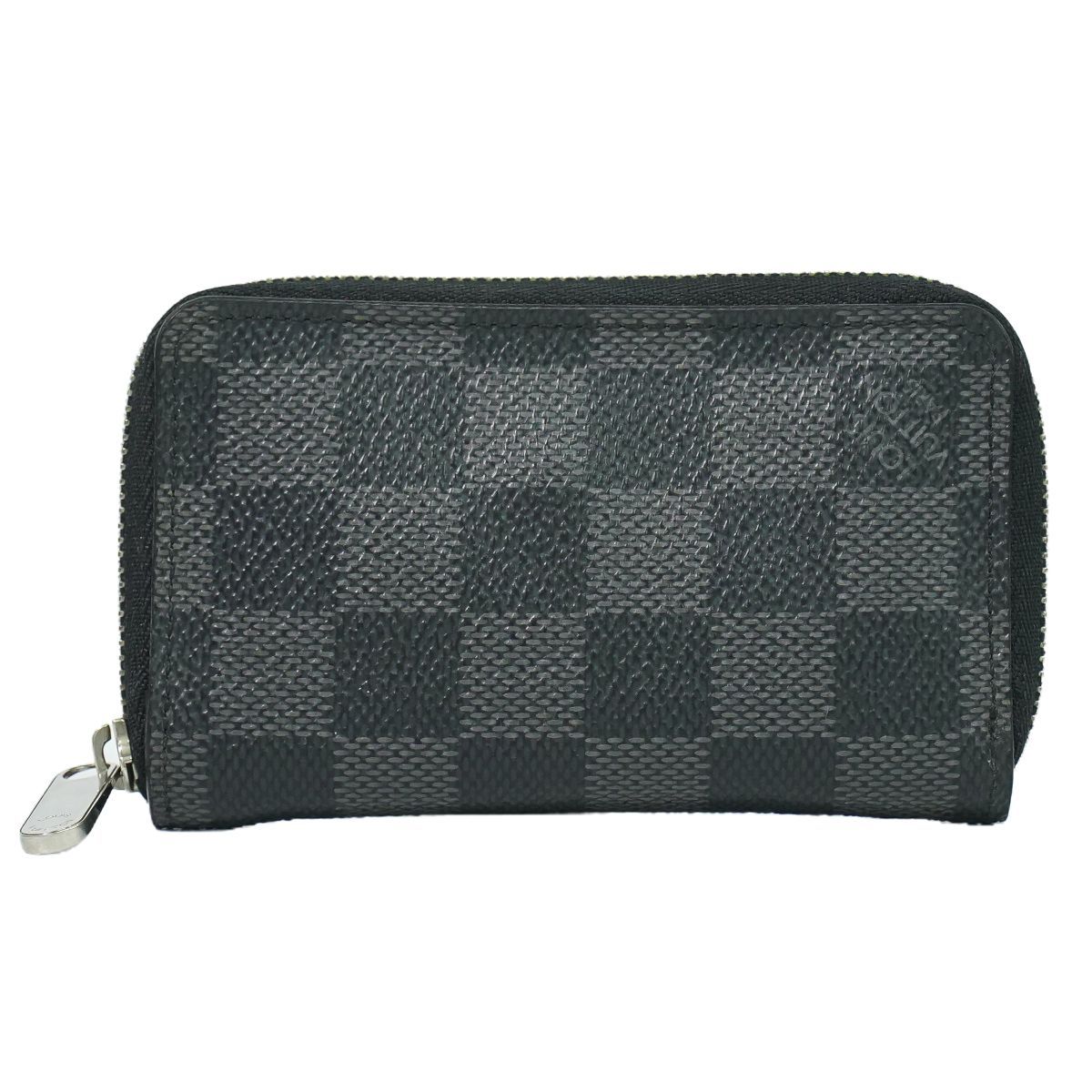 本物 ルイヴィトン LOUIS VUITTON LV ジッピーコインパース ダミエ グラフィット コインケース 小銭入れ ブラック グレー N63076 財布 ウォレット 中古 【フォロー割】