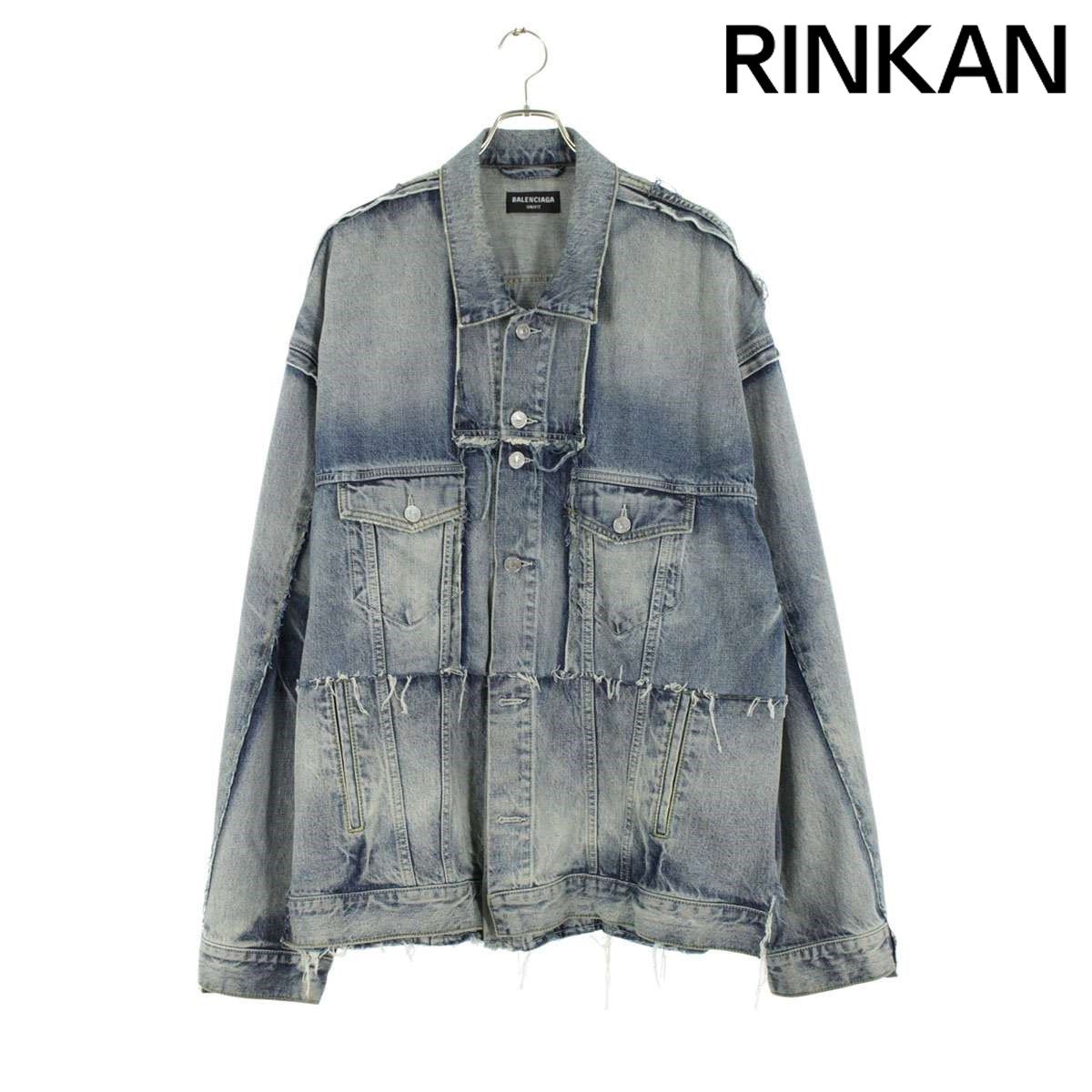 バレンシアガ 22AW 697779 TMW26 カット再構築デザインオーバサイズデニムジャケット メンズ 3