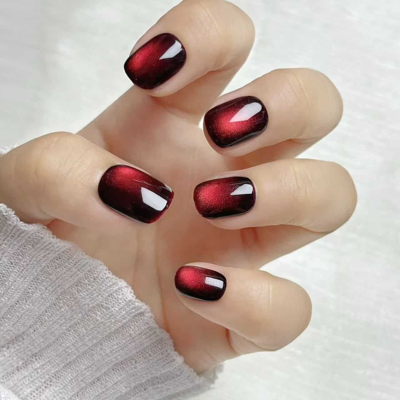 [Spring Fair] OHMI GALLERY Magnetic Nail, Belly, Short Round, One Color, 100% Handmade, Luxurious, Unisex, NTVRMSC Pompon