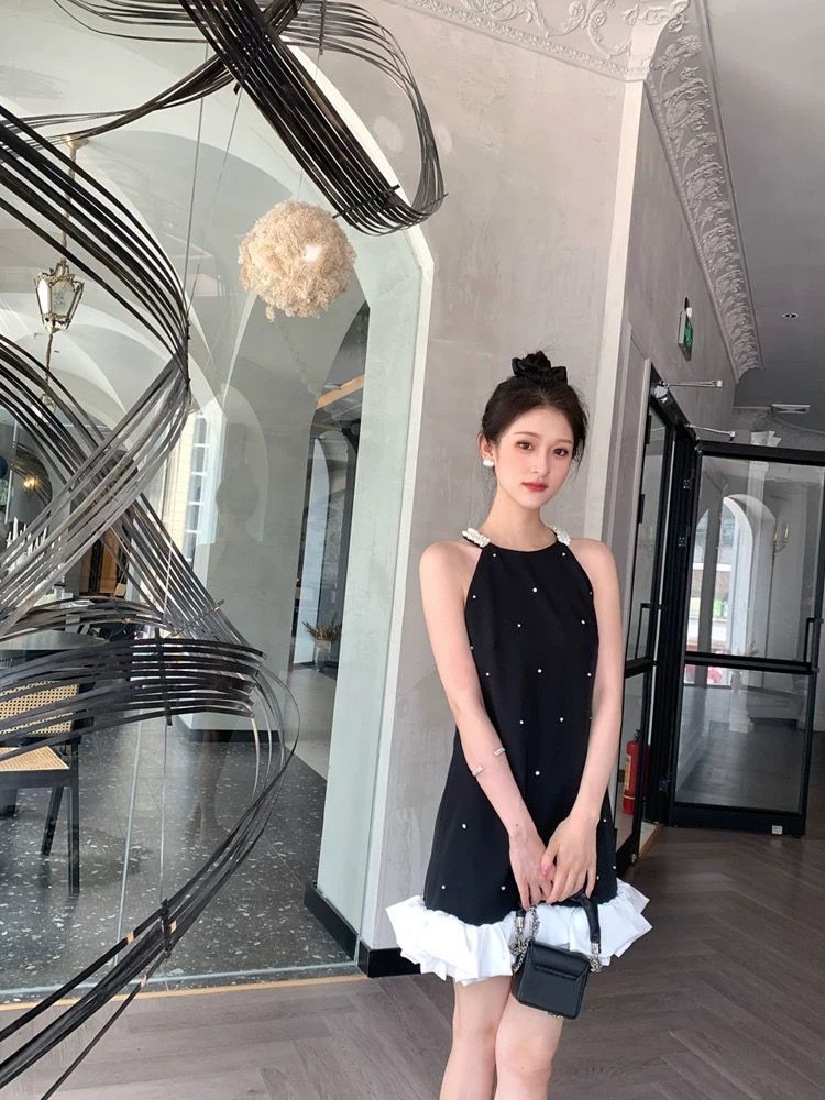 ホルターネックワンピース ミニ丈 結婚式 パーティードレス 女子