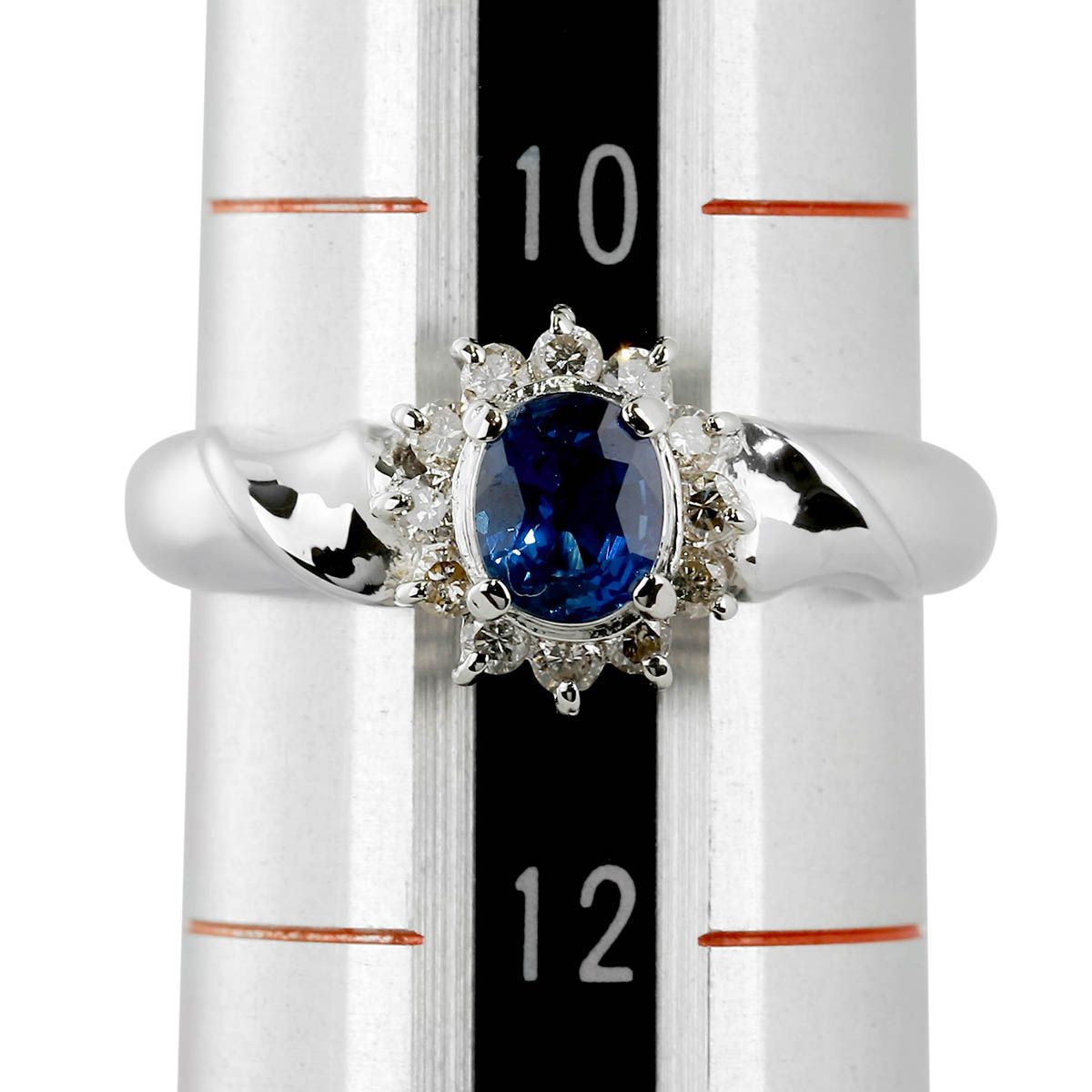 ブルーサファイア 0.46ct ダイヤモンド プラチナ Pt900 リング 指輪 11 