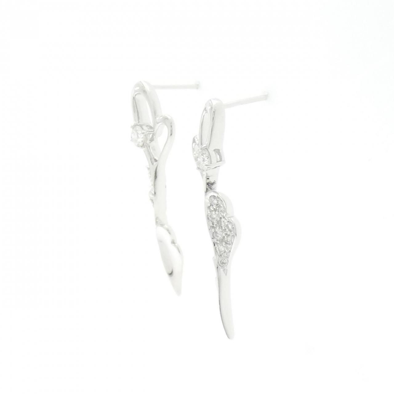 K18WG ハート ダイヤモンド ピアス 0.40CT - メルカリ