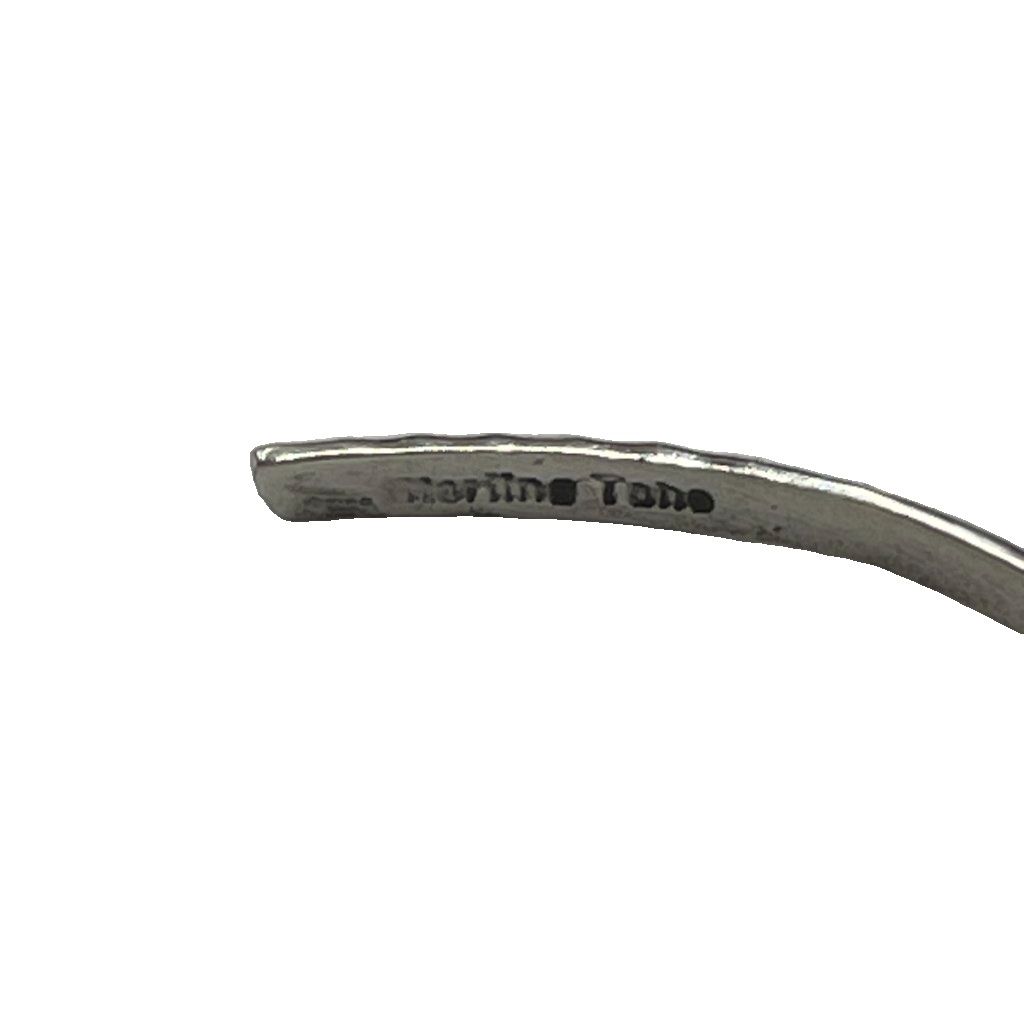  Lambert Tahe ロイストンターコイズ バングル ブレスレット スクエアカット スタンプワーク sterling刻印 シルバー バングル リストバンド アクセサリー