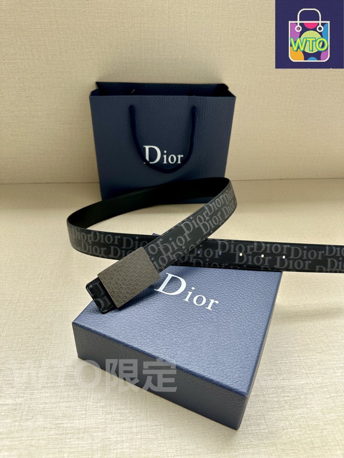 ディオールDior 両面ベルト DIOR | 30 Montaigne リバーシブルベルト 20mm スムースカーフスキン