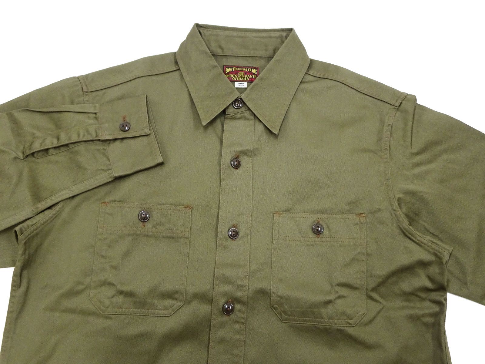 バズリクソンズ/ ヘリンボーンワークシャツBR29390 OLIVE XXL バズリクソンズ ヘリンボーン 長袖シャツ BR29390 ワークシャツ