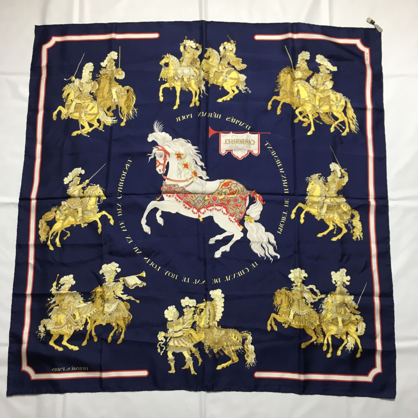 2505-153｜美品｜エルメス カレ 90 スカーフ ネイビー マルチカラー 2504-85｜美品｜エルメス カレ 90 スカーフ ライトブルー マルチ