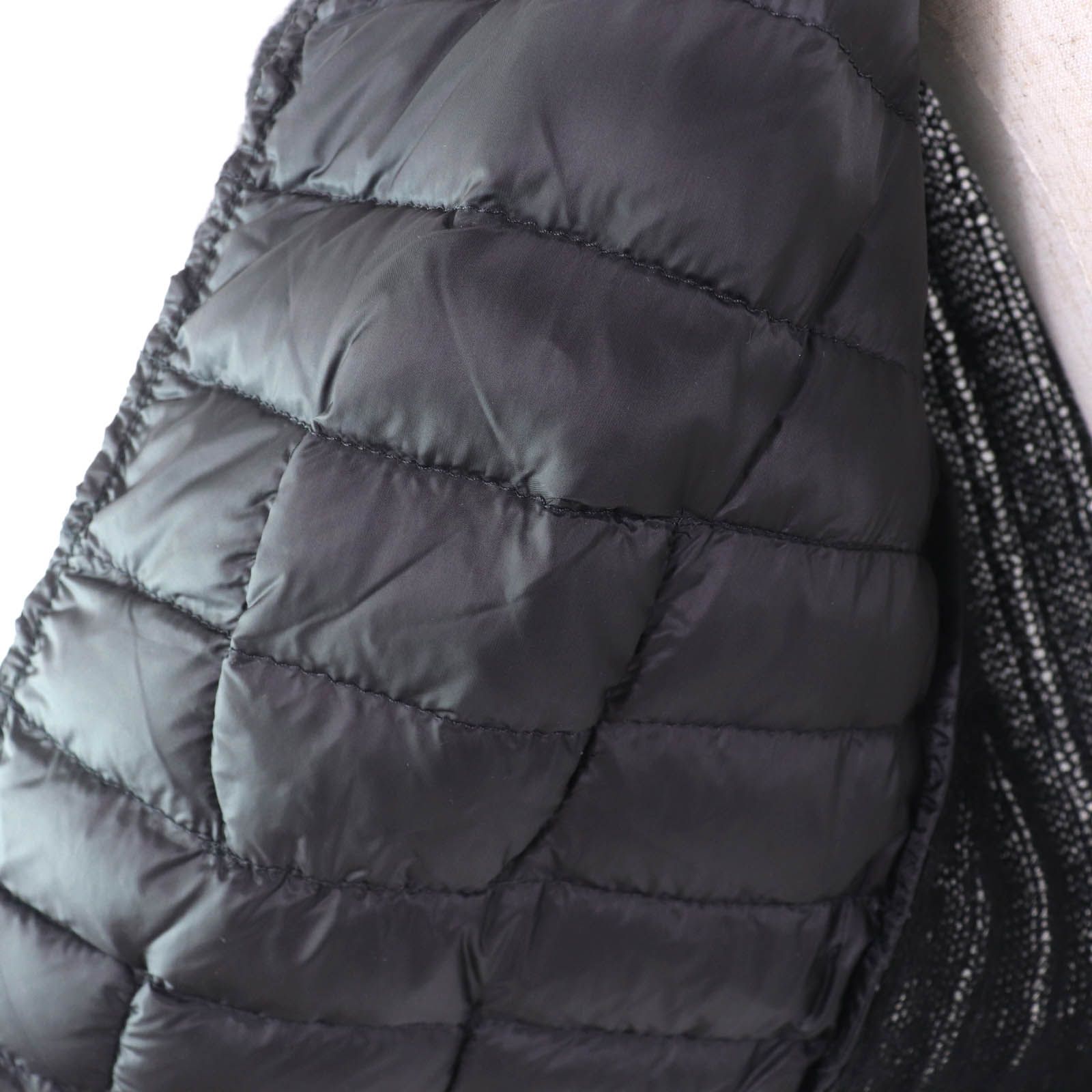 MONCLER - 極美品★MONCLER モンクレール MAGLIONE モヘア混 ロゴボタン付 ラメ入り ダウン切替 カーディガン ダークグレー M 正規品 レディース 極美品☆MONCLER モンクレール MAGLIONE モヘア混 ロゴボタン付