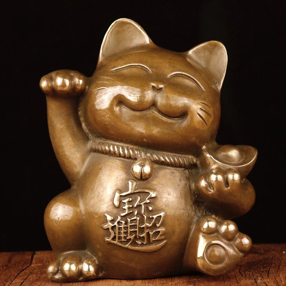 銅制 招財猫 招財進宝 茶台茶寵 自宅 オフィスカウンター 装飾品 工芸品 置物 銅制 招財猫 招財進宝 茶台茶寵 自宅 オフィスカウンター 装飾品