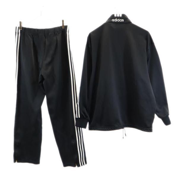adidas ジャージ　上下　デサント アディダス デサント製 ジャージ 上下 セットアップ O ブラック