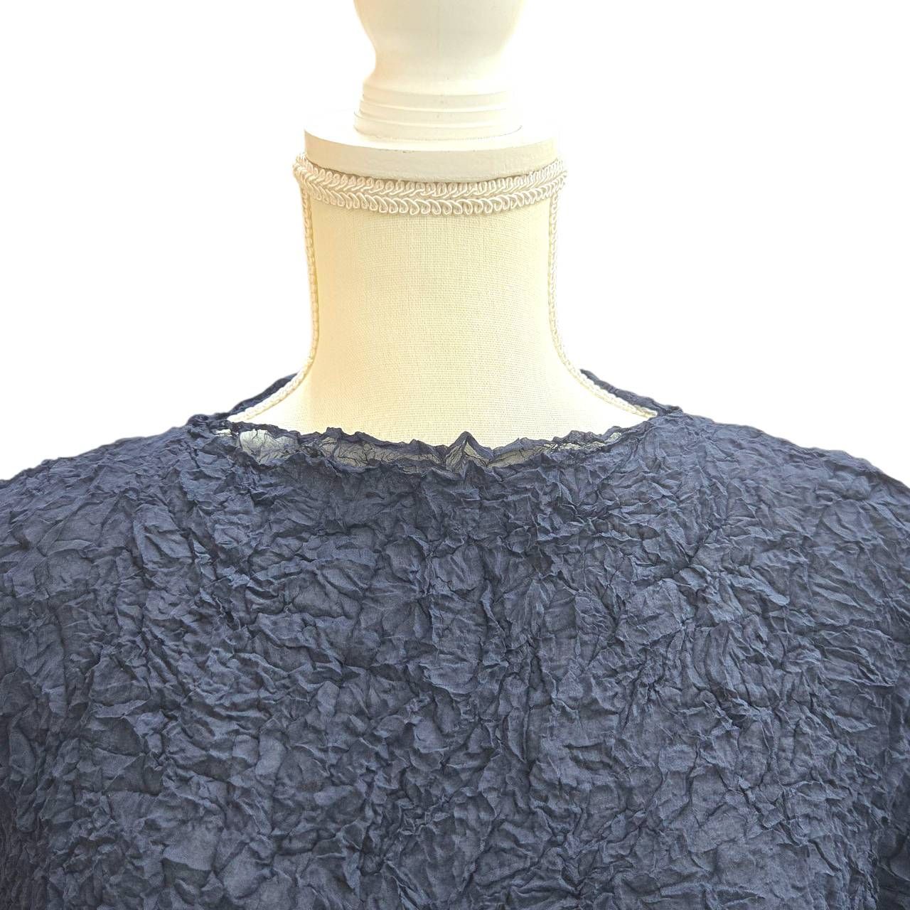 美品　イッセイミヤケPERMANENTEペルマネンテ　シワ加工トップス　ブラウン ISSEY MIYAKE - 美品 イッセイミヤケ ペルマネンテ ISSEY MIYAKE