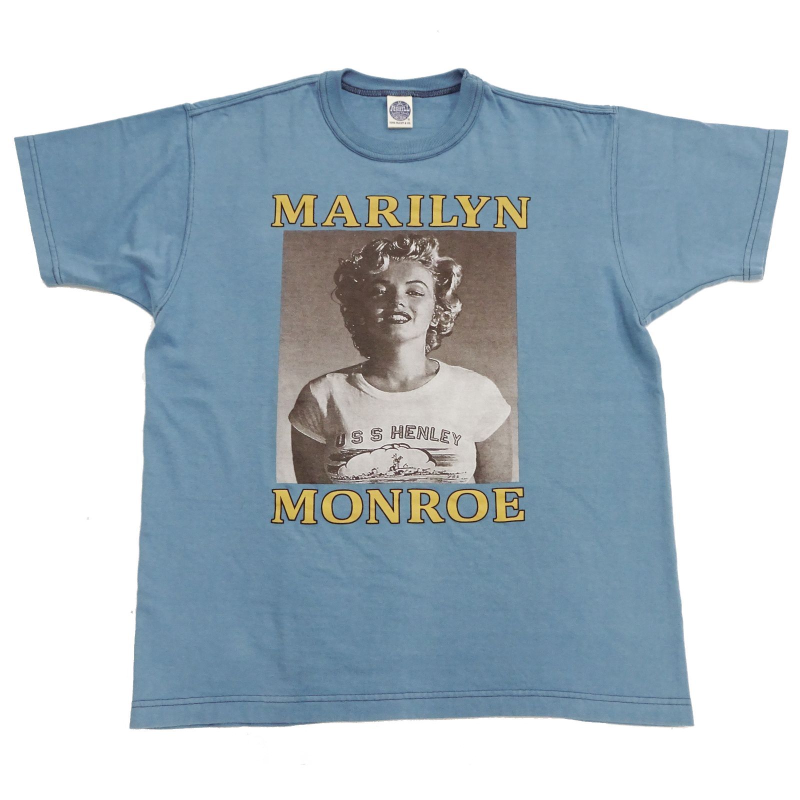 TMC2445 トイズマッコイ マリリン・モンロー Tシャツ Toys McCoy 駆逐艦 U.S.S.HENLEY 半袖Tシャツ Marilyn Monroe ブルーグレー 新品 アメカジショップ