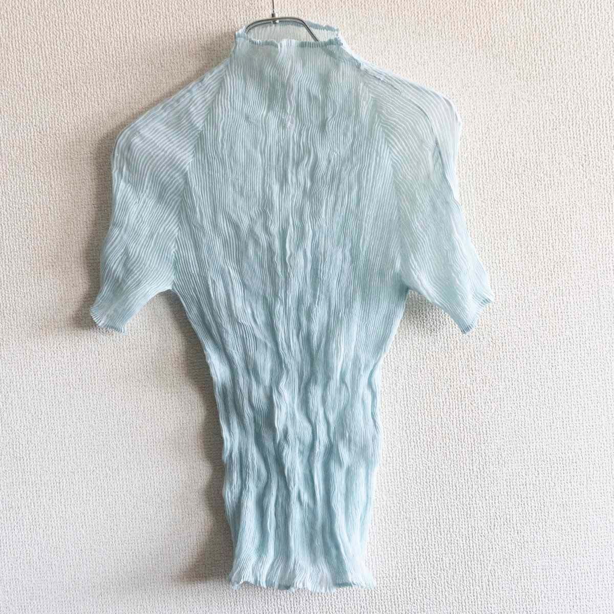 ISSEY MIYAKE プリーツ カットソー ライトブルー イッセイミヤケ 25040230