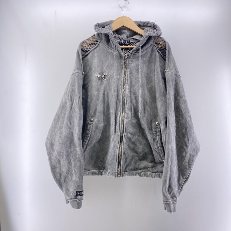 中古】THUG CLUB DEM SOUND ZIP UP HOODIE グレー サイズ2 TS23TS0501 