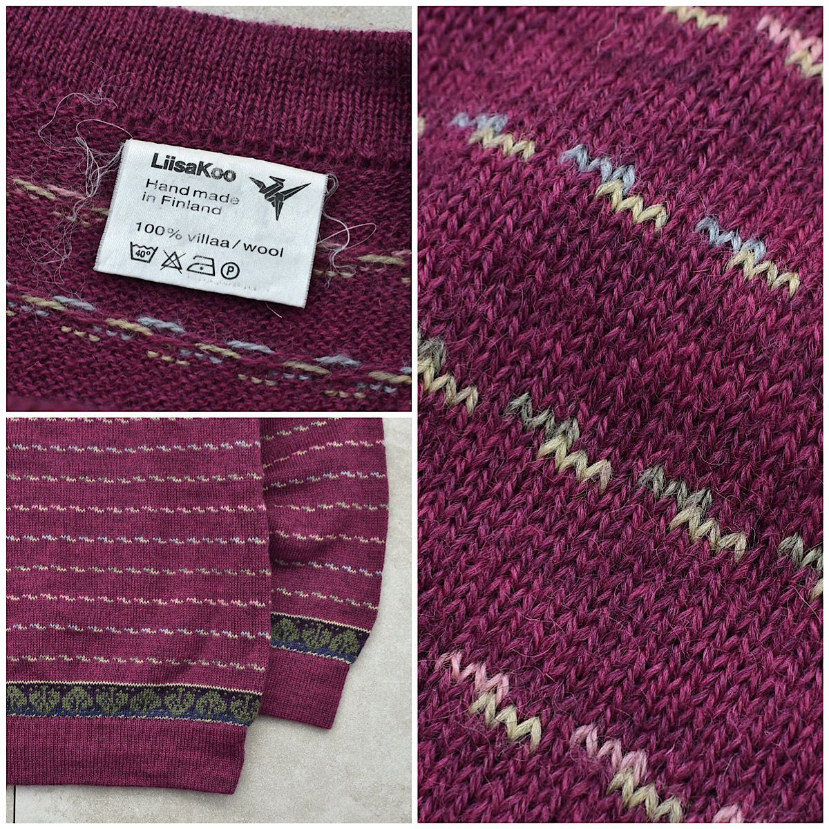 使い勝手の良い】 SAKURA jacquard design hand made knit 美品 - メンズ