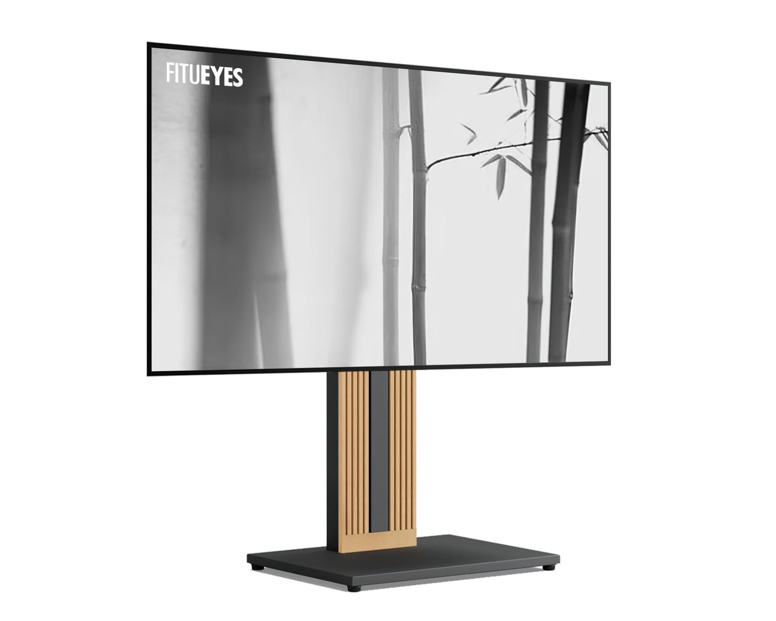 木製テレビスタンド 和風 32～65インチ対応 強化ベース DESIGN 首振り 壁寄せ TVスタンド ロータイプ FITUEYES 高さ調節 耐荷重40kg ZENシリーズ
