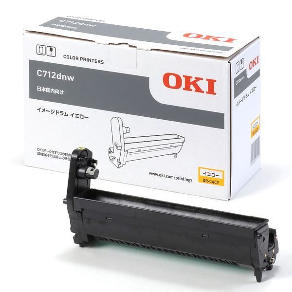 （まとめ） 【純正品】 OKI DR-C4CY イメージドラムイ イエロー 【×