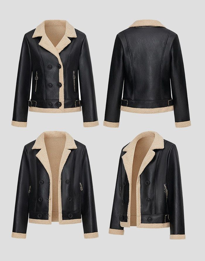 ライダースジャケット レディース 厚手 バイクジャケット ショート丈 コート レザージャケット 裏ボア カジュアル 防寒 おしゃれ 暖かい PUコート 秋 冬 アウター フェイクレザー 韓国風 huabo04 DZ30