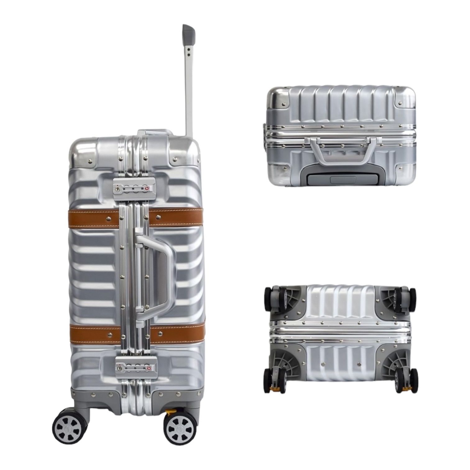 ☆新品未使用☆キャリーケース スーツケース M シルバー TSA LOCK 旅 4 