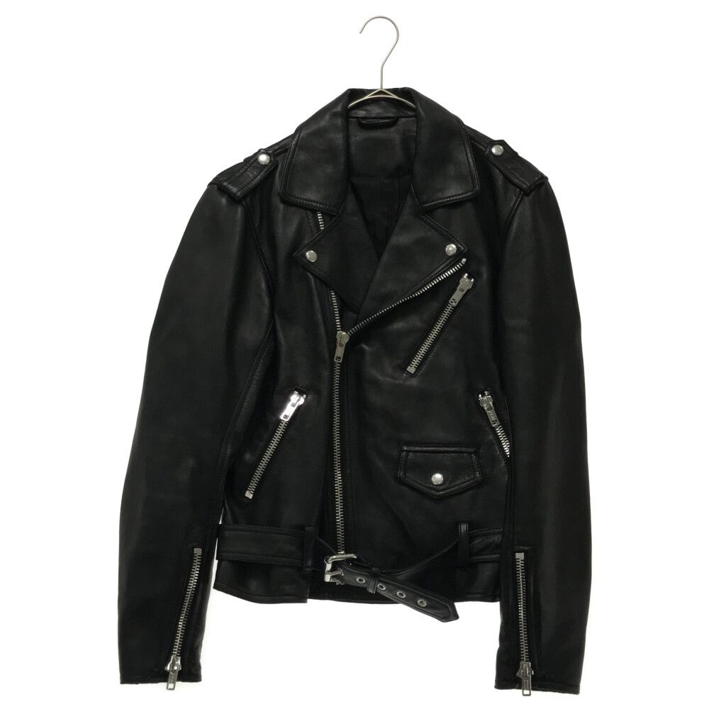 【希少】スリーワンフィリップリム 変形 レザージャケット ラムレザー ブラック 3.1 Phillip Lim (スリーワンフィリップリム) ラムレザーダブル