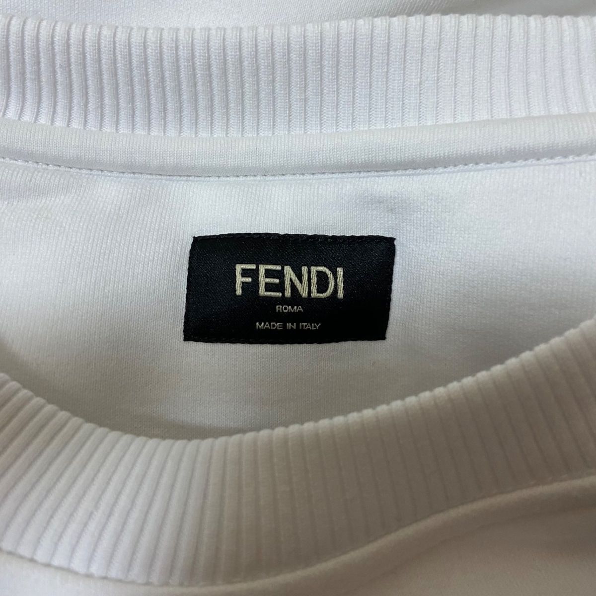 FENDI(フェンディ) トレーナー サイズS メンズ - 白×オレンジ×マルチ ...