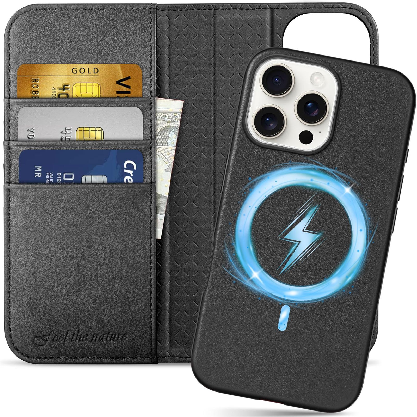 SHIELDON iPhone16 ProMax 対応手帳型ケース 2in1分離式 本革 取り外し自由 あいふぉん 16 プロマックス 携帯カバー 衝撃吸収 カード収納 横置きスタンド機能 マグネット内蔵 RFIDブロッキング 全面保護 アイホン 16 プ